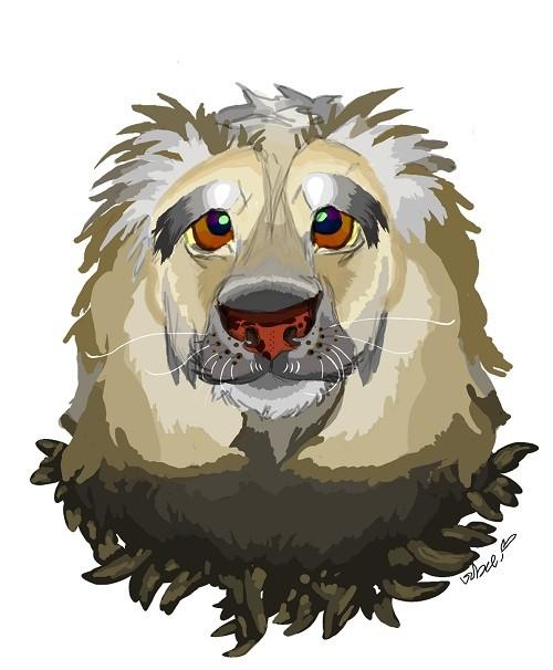 Artwork of spaniel lion